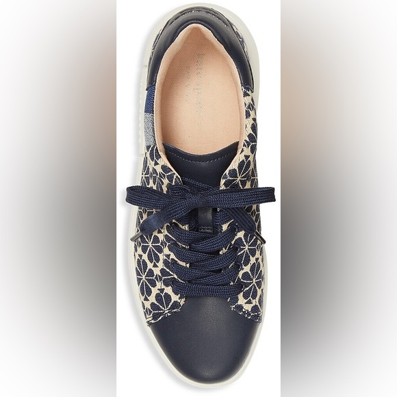 ♥️♠️♥️ Kate Spade Flower Jacquard Keswick Sneakers Navy blue, size 7 ♥️♠️♥️ - Picture 8 of 10